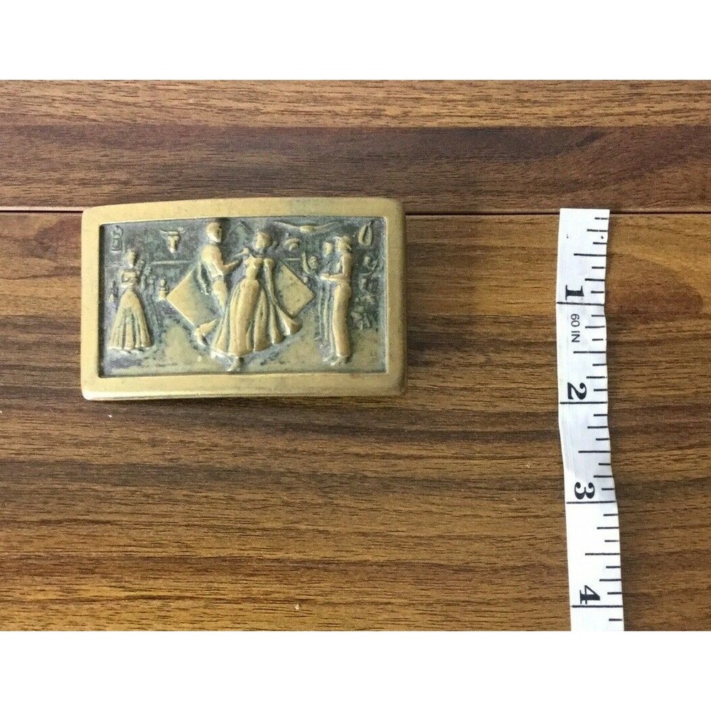 Vintage Solid figural dancing Brass women Brass Belt Buckle - Picture 7 of 8